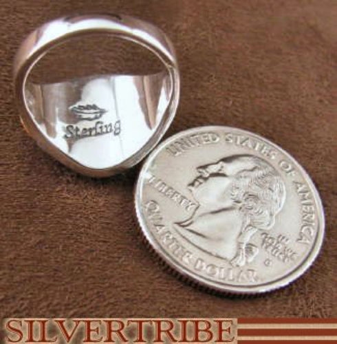 Multicolor Inlay Sterling Silver Ring Size 8-1/4 Jewelry NS36459